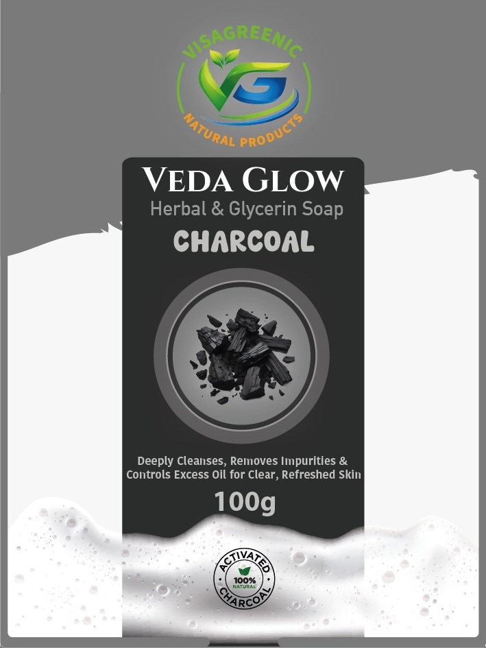 Veda Glow Herbal & Glycerin Charcoal Soap