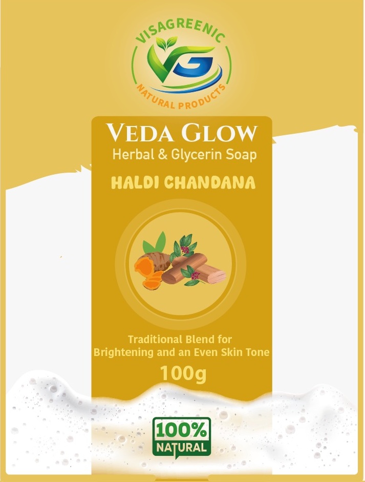 Veda Glow Herbal & Glycerin Haldi Chandan Soap