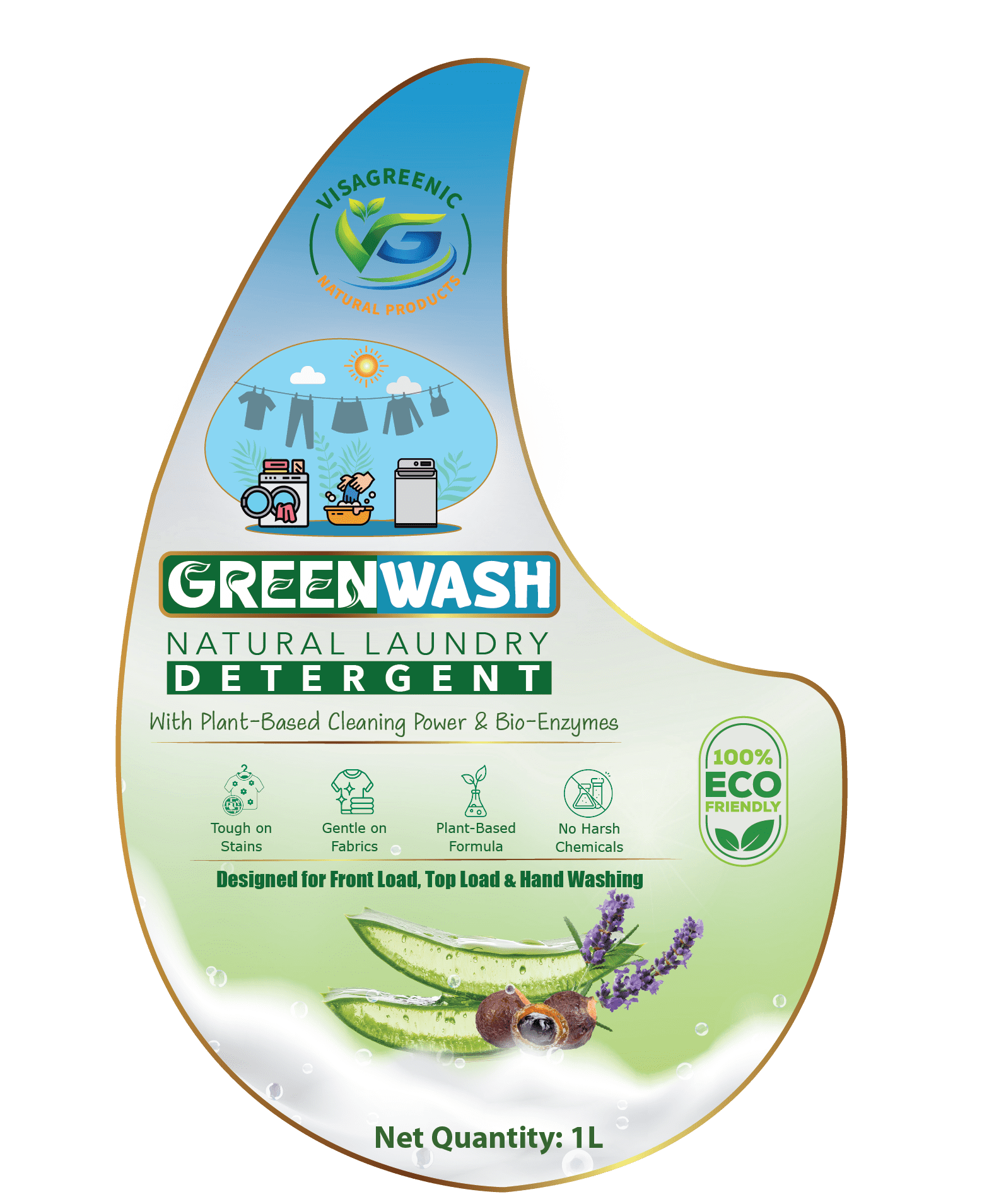 Green Wash Liquid Detergent
